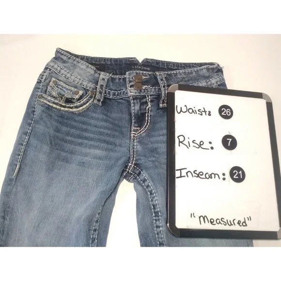 Vigoss The Dallas Capri Women's Jean Size 1/2 X 21 Thick stitch! (26x21) - Picture 4 of 6